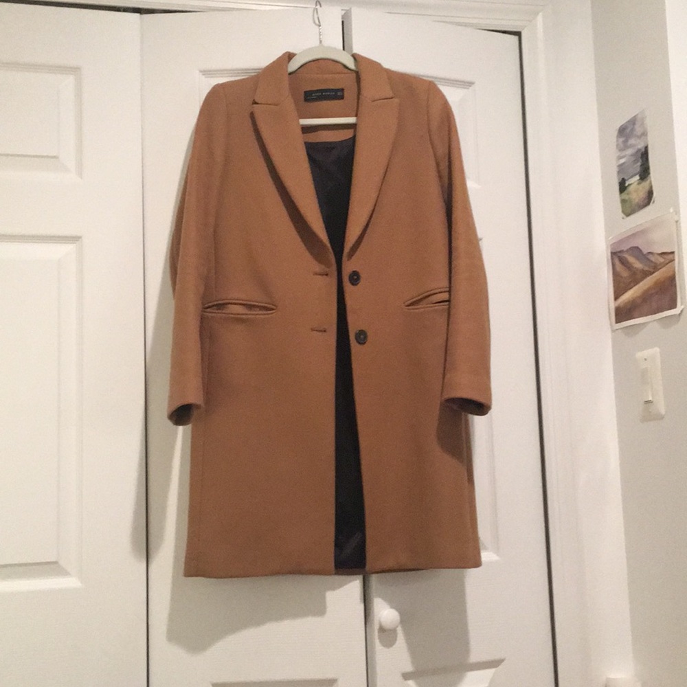 Zara wool coat camel color